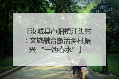 汝城县卢阳镇江头村：文旅融合激活乡村振兴 “一池春水”