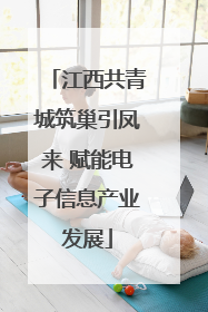 江西共青城筑巢引凤来 赋能电子信息产业发展