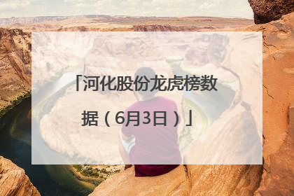 河化股份龙虎榜数据（6月3日）