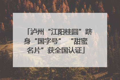 泸州“江阳桂圆”跻身“国字号” “甜蜜名片”获全国认证