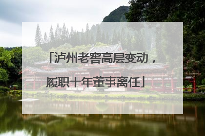 泸州老窖高层变动，履职十年董事离任