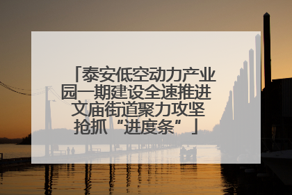 泰安低空动力产业园一期建设全速推进 文庙街道聚力攻坚抢抓“进度条”