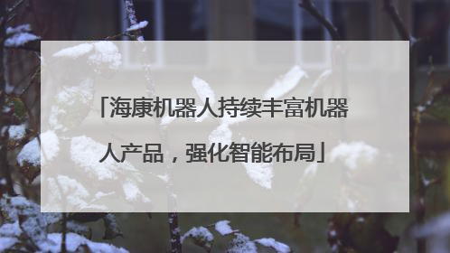 海康机器人持续丰富机器人产品，强化智能布局