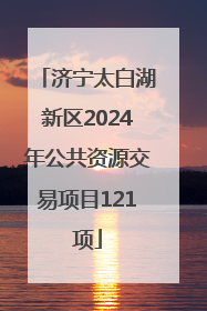 济宁太白湖新区2024年公共资源交易项目121项