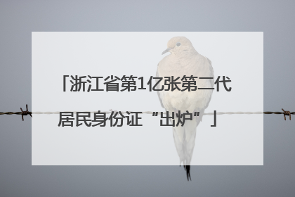 浙江省第1亿张第二代居民身份证“出炉”