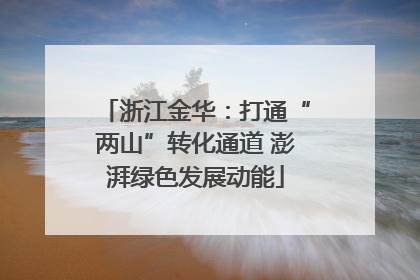 浙江金华：打通“两山”转化通道 澎湃绿色发展动能