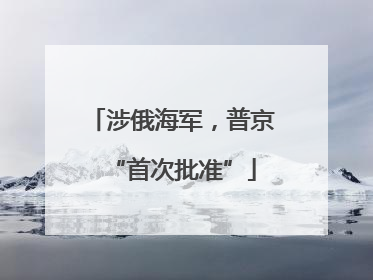 涉俄海军，普京“首次批准”