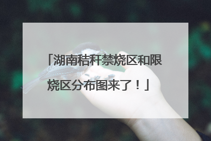湖南秸秆禁烧区和限烧区分布图来了！