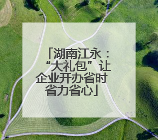 湖南江永：“大礼包”让企业开办省时省力省心