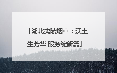 湖北夷陵烟草：沃土生芳华 服务绽新篇