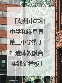 湖州市志和中学和遂昌县第三中学携手打造体教融合实践新样板