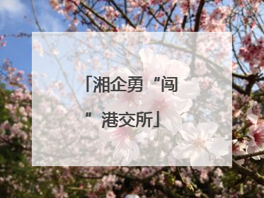 湘企勇“闯”港交所