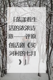 荡漾着生活的浓浓诗意——评原创话剧《买河村的七月》