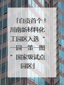 自贡首个！川南新材料化工园区入选“一园一策一图”国家级试点园区