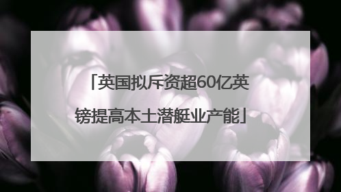 英国拟斥资超60亿英镑提高本土潜艇业产能