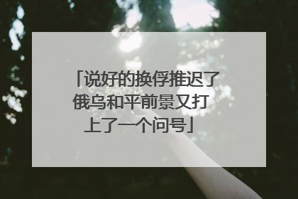 说好的换俘推迟了 俄乌和平前景又打上了一个问号