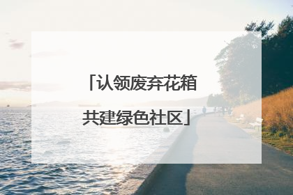 认领废弃花箱 共建绿色社区