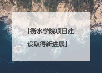 衡水学院项目建设取得新进展