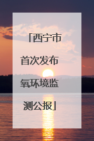 西宁市首次发布氧环境监测公报