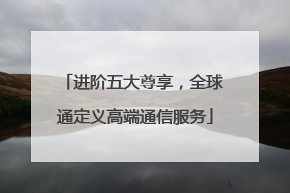 进阶五大尊享，全球通定义高端通信服务