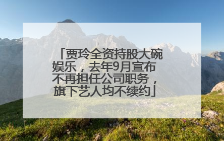贾玲全资持股大碗娱乐，去年9月宣布不再担任公司职务，旗下艺人均不续约
