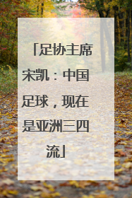 足协主席宋凯：中国足球，现在是亚洲三四流