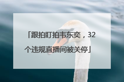 跟拍盯拍韦东奕，32个违规直播间被关停