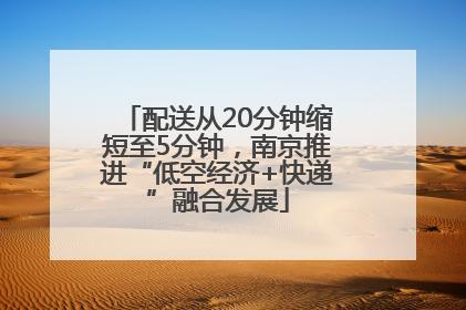 配送从20分钟缩短至5分钟，南京推进“低空经济+快递”融合发展