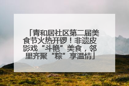 青和居社区第二届美食节火热开锣！非遗皮影戏“斗艳”美食，邻里齐聚“粽”享温情