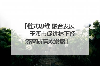链式思维 融合发展——玉溪市促进林下经济高质高效发展