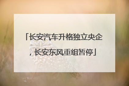 长安汽车升格独立央企，长安东风重组暂停