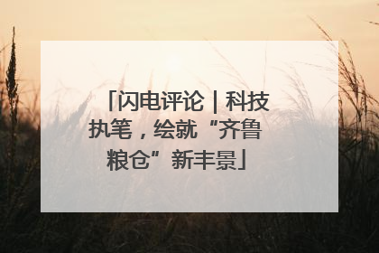 闪电评论｜科技执笔，绘就“齐鲁粮仓”新丰景