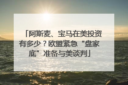 阿斯麦、宝马在美投资有多少？欧盟紧急“盘家底”准备与美谈判