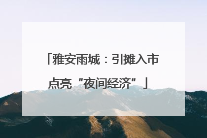 雅安雨城：引摊入市 点亮“夜间经济”