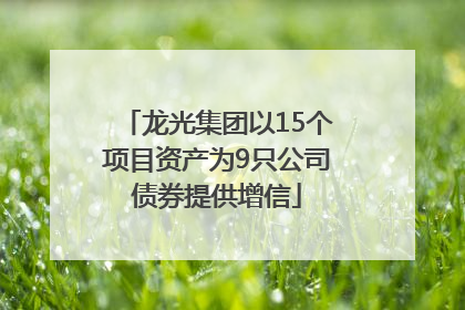 龙光集团以15个项目资产为9只公司债券提供增信