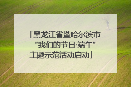黑龙江省暨哈尔滨市“我们的节日·端午”主题示范活动启动
