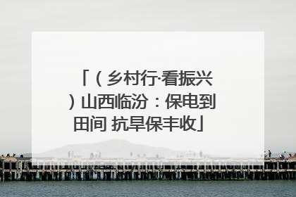 （乡村行·看振兴）山西临汾：保电到田间 抗旱保丰收