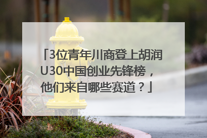 3位青年川商登上胡润U30中国创业先锋榜，他们来自哪些赛道？