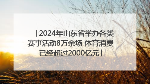 2024年山东省举办各类赛事活动8万余场 体育消费已经超过2000亿元
