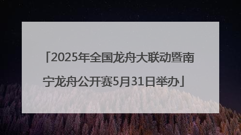 2025年全国龙舟大联动暨南宁龙舟公开赛5月31日举办
