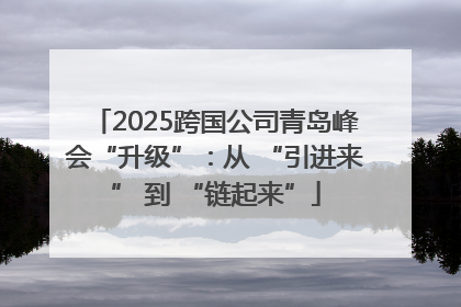 2025跨国公司青岛峰会“升级”：从 “引进来” 到 “链起来”