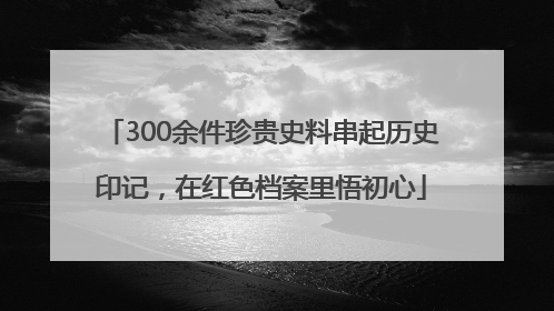 300余件珍贵史料串起历史印记，在红色档案里悟初心