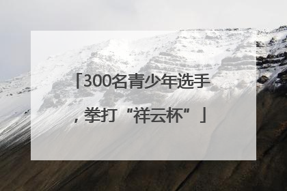 300名青少年选手，拳打“祥云杯”